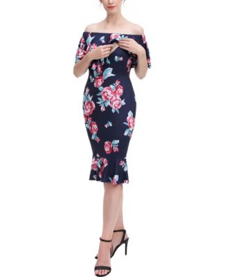 Maternity Floral Print Nursing Mermaid Dress