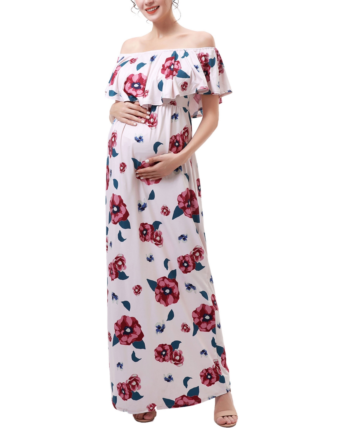 kimi + kai Maternity Floral Print Nursing Maxi Dress - Multicolored