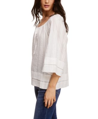 Dobby Stripe Cotton Boho Top