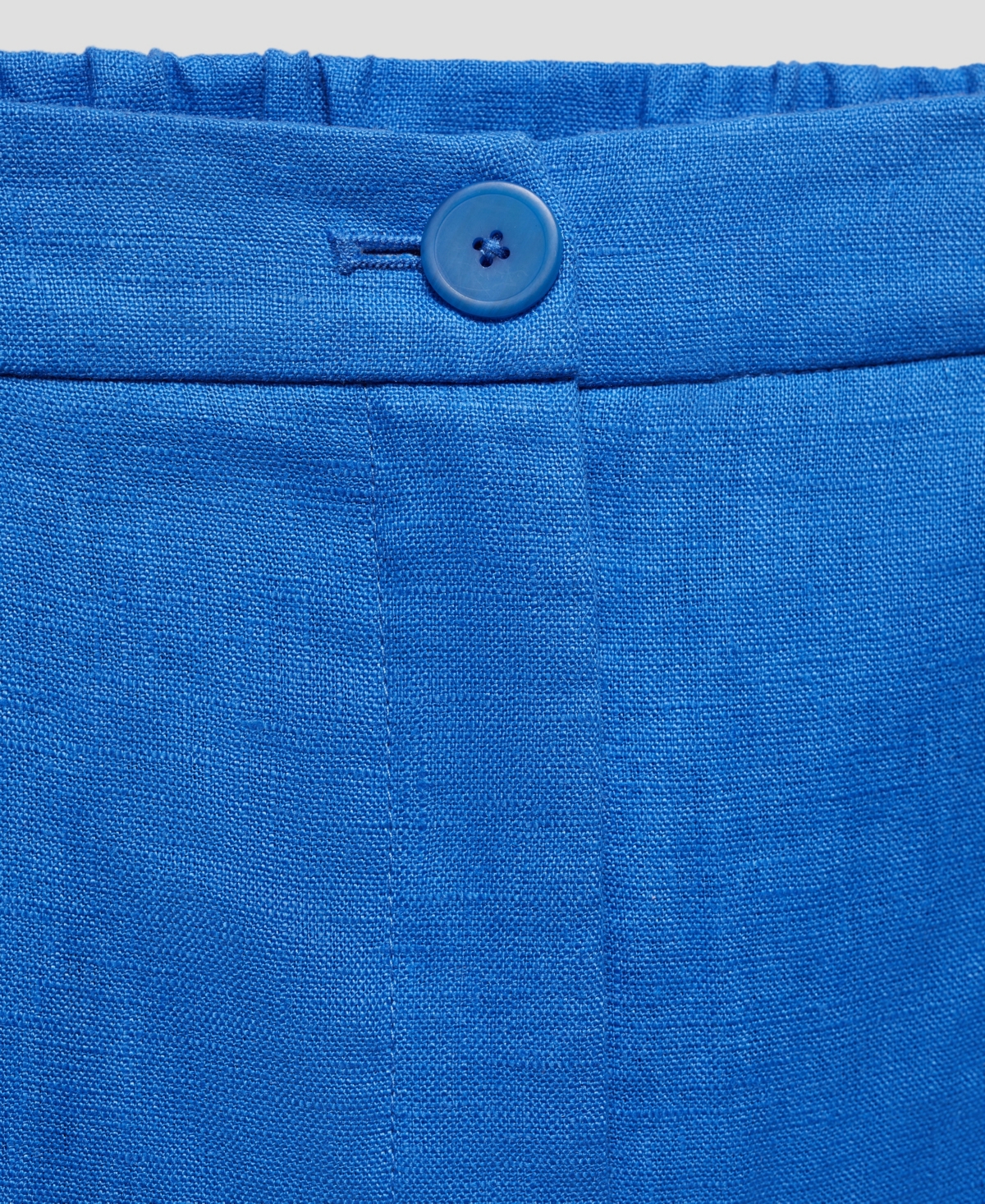 Shop Mango Women's 100% Linen Straight Pants In Medium Blue
