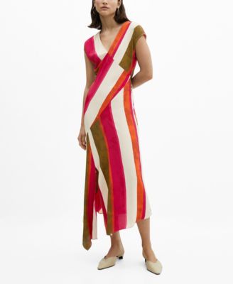 mango cut out striped dress Mango Women's Cut-Out Striped Dress