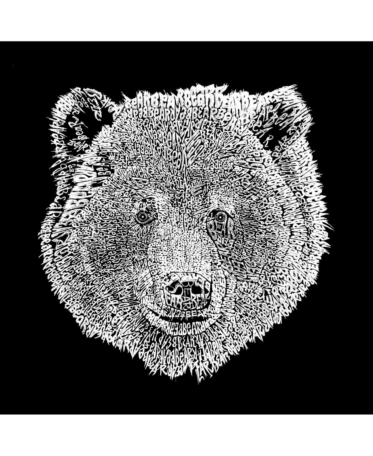 La Pop Art Girls Word Art Hooded Sweatshirt - Bear Face