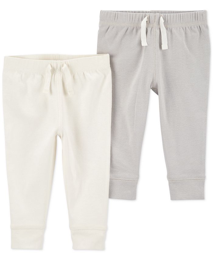 Carter's Baby Boys and Baby Girls Pull On Cotton Pants, Pack of 2 Macy's