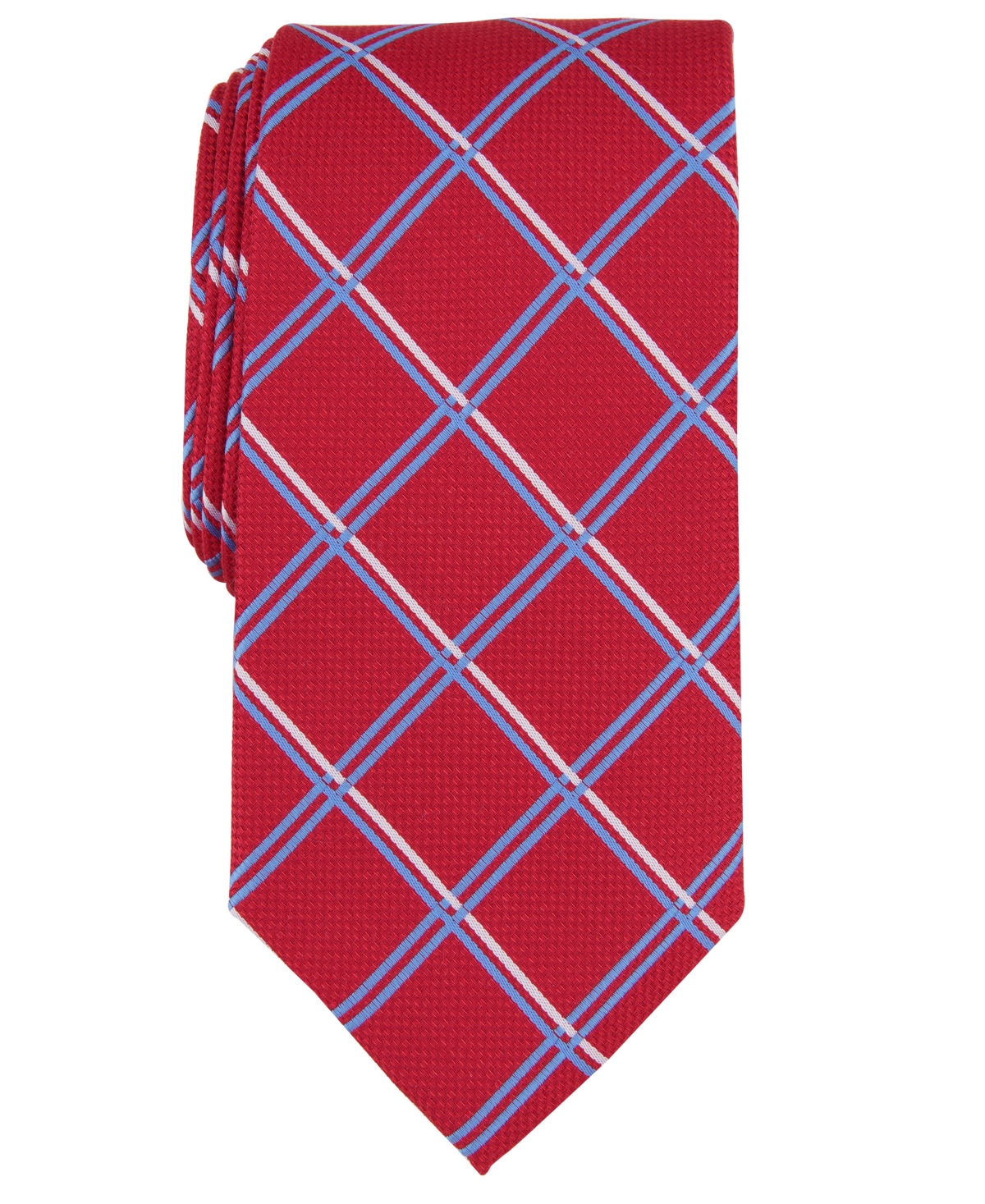 Men's Adobe Grid Tie, Created for Macy's - Red
