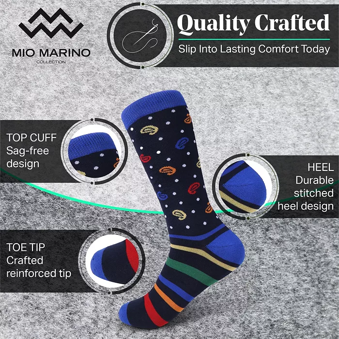 Men's Savvy Sharp Fun Dress Socks 12 Pack - thumbnail 7
