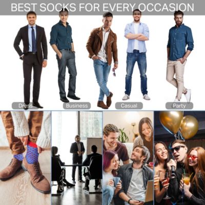 Men's Savvy Sharp Fun Dress Socks 12 Pack