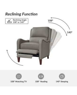 1 piece Leather Pushback Recliner chair