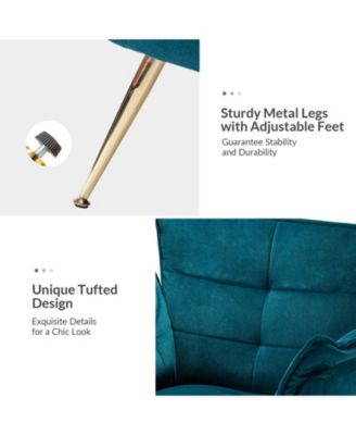 Velvet Accent Chair with Gold Legs