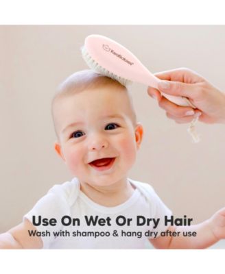 Baby Hair Brush, Oval Cradle Cap Brush, Soft Baby Brush for Infant, Newborn Hairbrush for Girls, Boys, Baby Scalp Brush