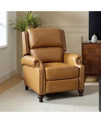 Franco Traditional Genuine Leather Manual Recliner