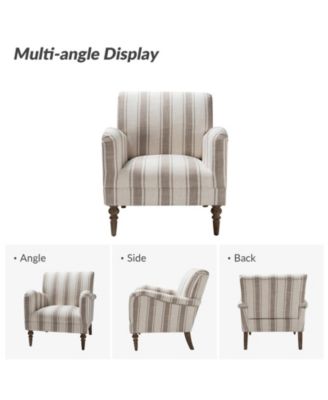 Erdahl Contemporary Arm Chair Stripe with wooden legs