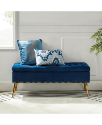 Kajana Transitional Velvet Upholstered Flip Top Storage Bench