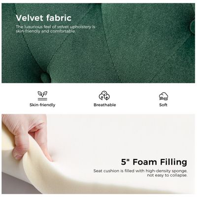 Jakub 28.5" W Velvet Tufted Polyester Armchair with Nailhead Trim