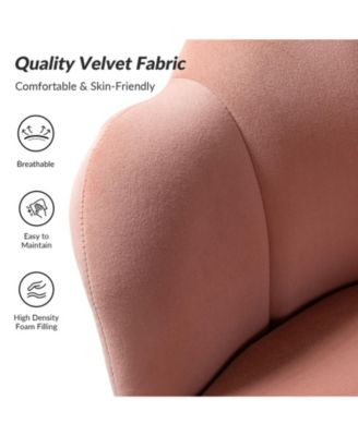 Modern Velvet Barrel Chair with Channel Tufted Back