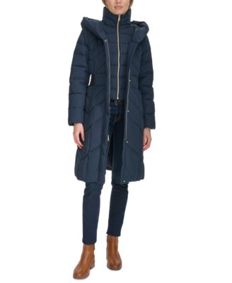 Cole Haan - Women's Bibbed Hooded Puffer Coat