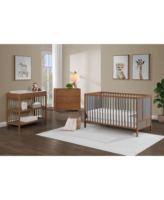 Pixie Finn 3-in-1 Convertible Crib in Walnut/Charcoal