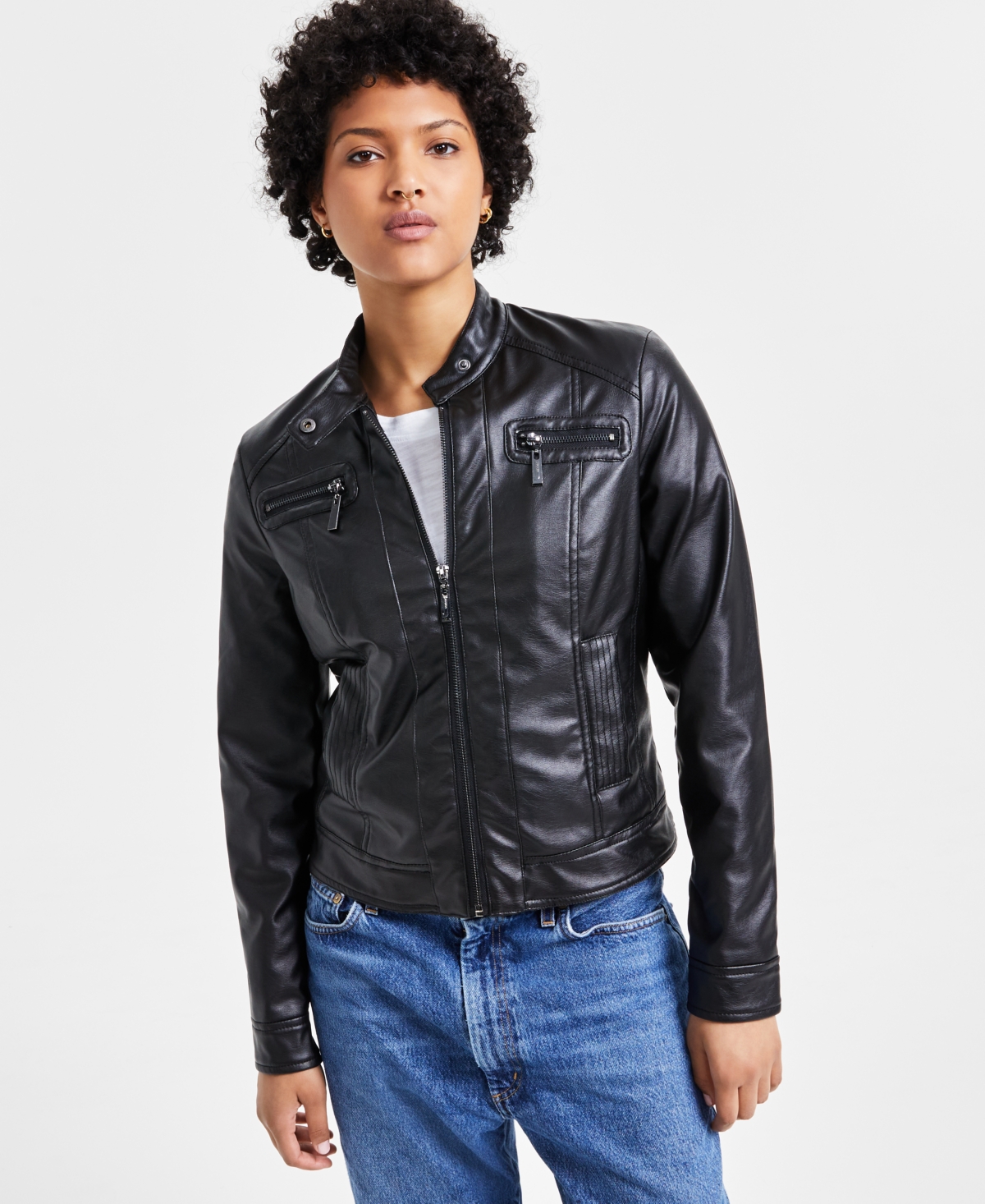 Jou Jou Juniors Faux Fur Lined Moto Jacket Created for Macy s Lipstick Smart Closet