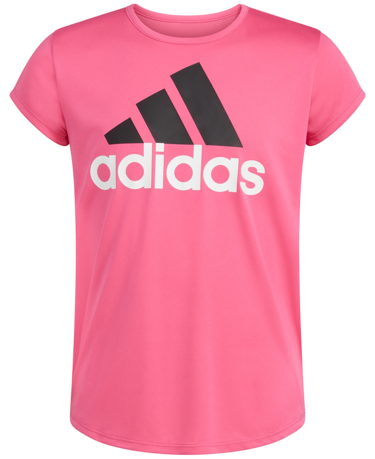 Shop Adidas Originals Big Girls Short-sleeve Essential Logo Graphic T-shirt In Pulse Magenta