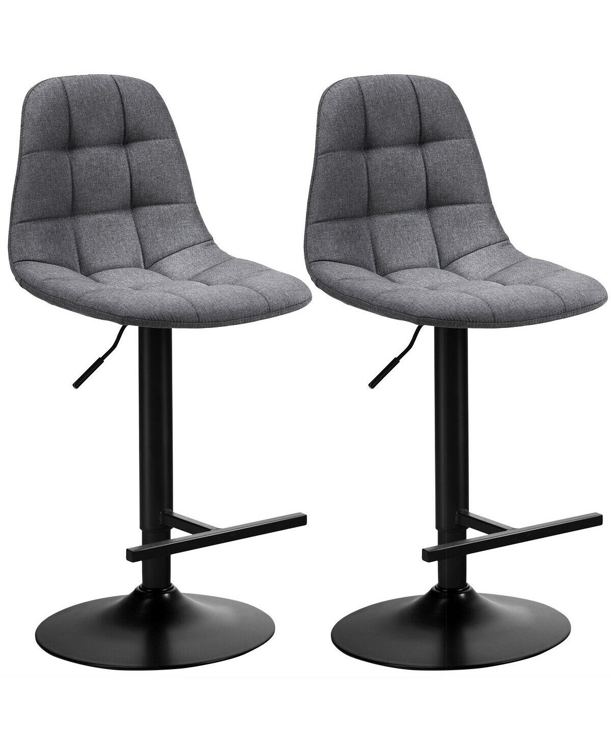 Sugift Height Adjustable Modern 360 Degrees Swivel Barstools with Footrest