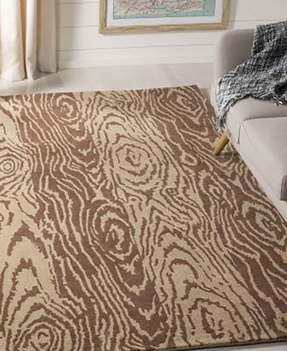 Martha Stewart Collection Layered Faux Bois MSR4534AArea Rug - Brown