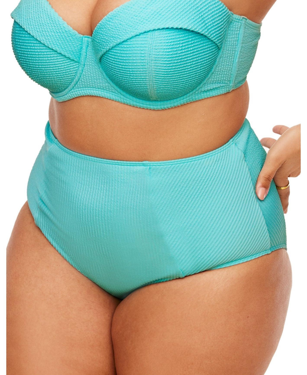 Plus Size Rachelle Swimwear High-Waist Bikini Bottom - Medium blue