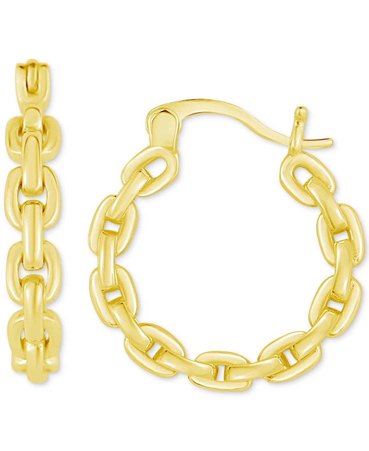 Shop Giani Bernini Polished Chain Link Small Hoop Earrings, 3/4", Created By Macy's In Gold Over Silver