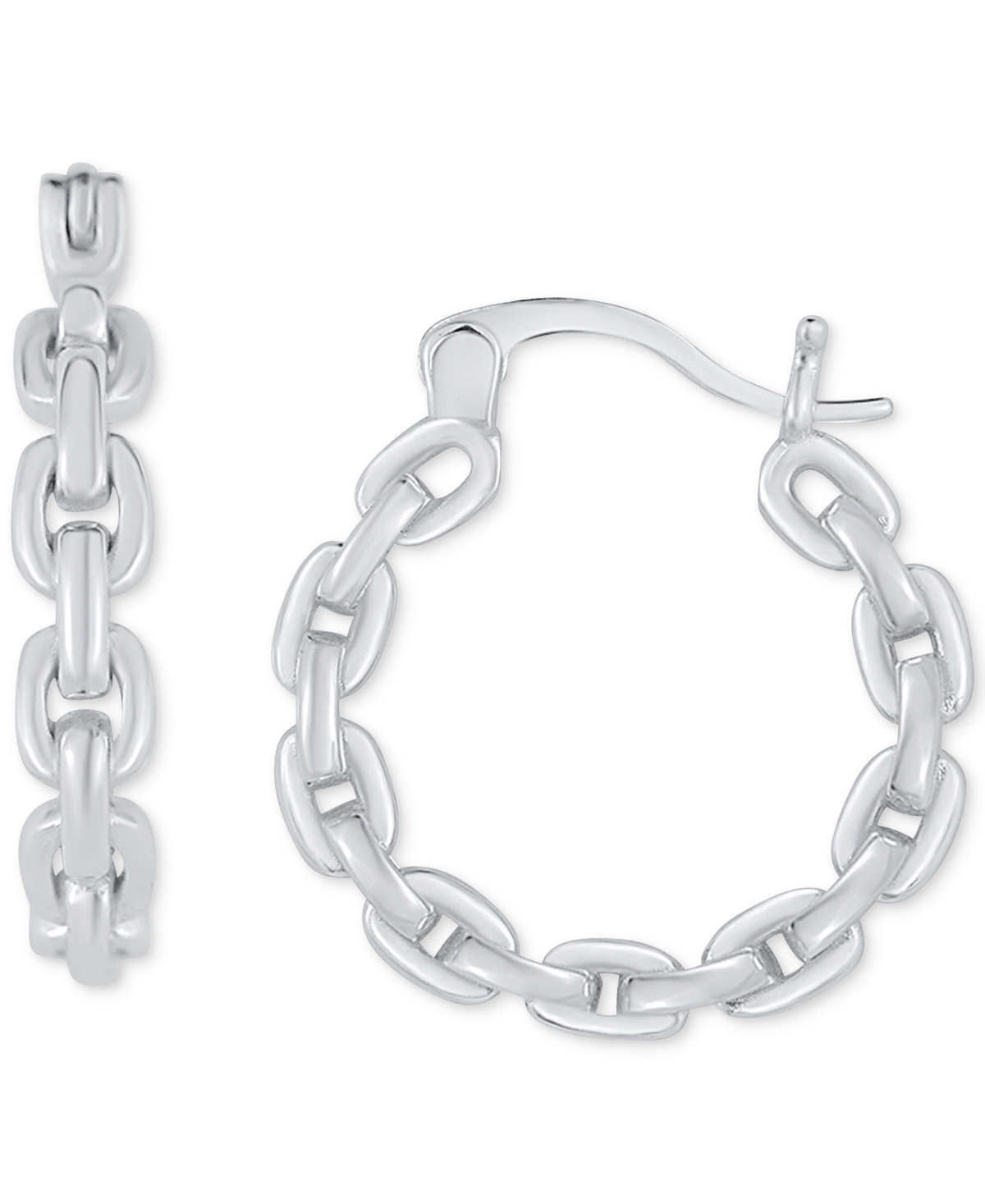 Shop Giani Bernini Polished Chain Link Small Hoop Earrings, 3/4", Created By Macy's In Silver