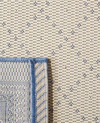 Courtyard CY0901 Natural and Blue 8' x 11' Outdoor Area Rug