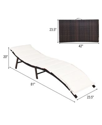 2 Pieces Folding Patio Lounger Chair