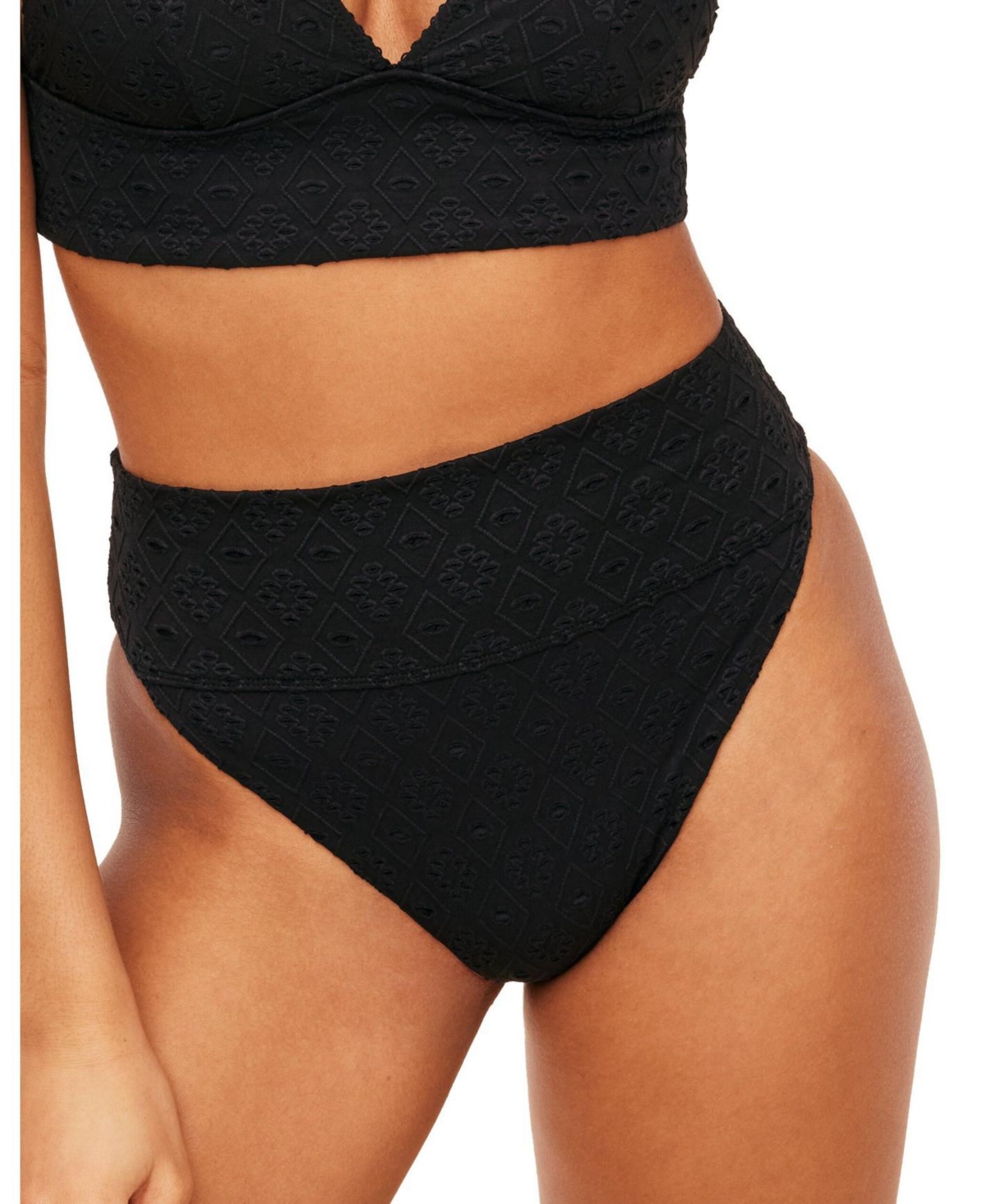 Women's Madelaine Swimwear High-Waisted Bikini Bottom - Black