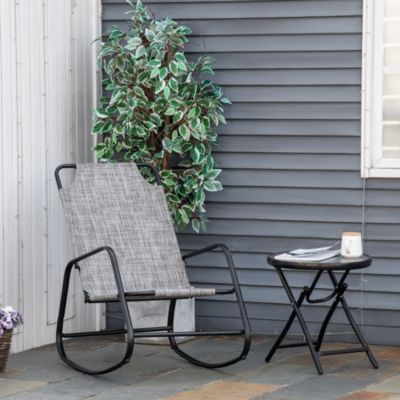 Garden Rocking Chair, Patio Sling Fabric Single Rocker, /