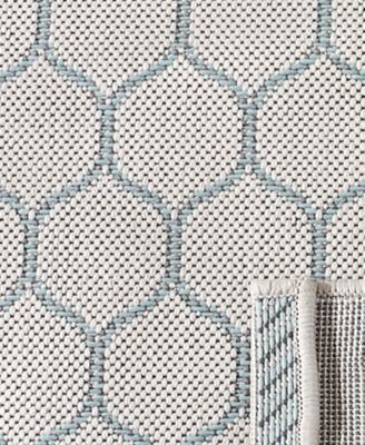 Courtyard CY7933 Light Gray and Anthracite 5'3" x 7'7" Sisal Weave Outdoor Area Rug