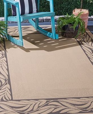 Courtyard CY1551 Sand and Gray 5'3" x 7'7" Outdoor Area Rug