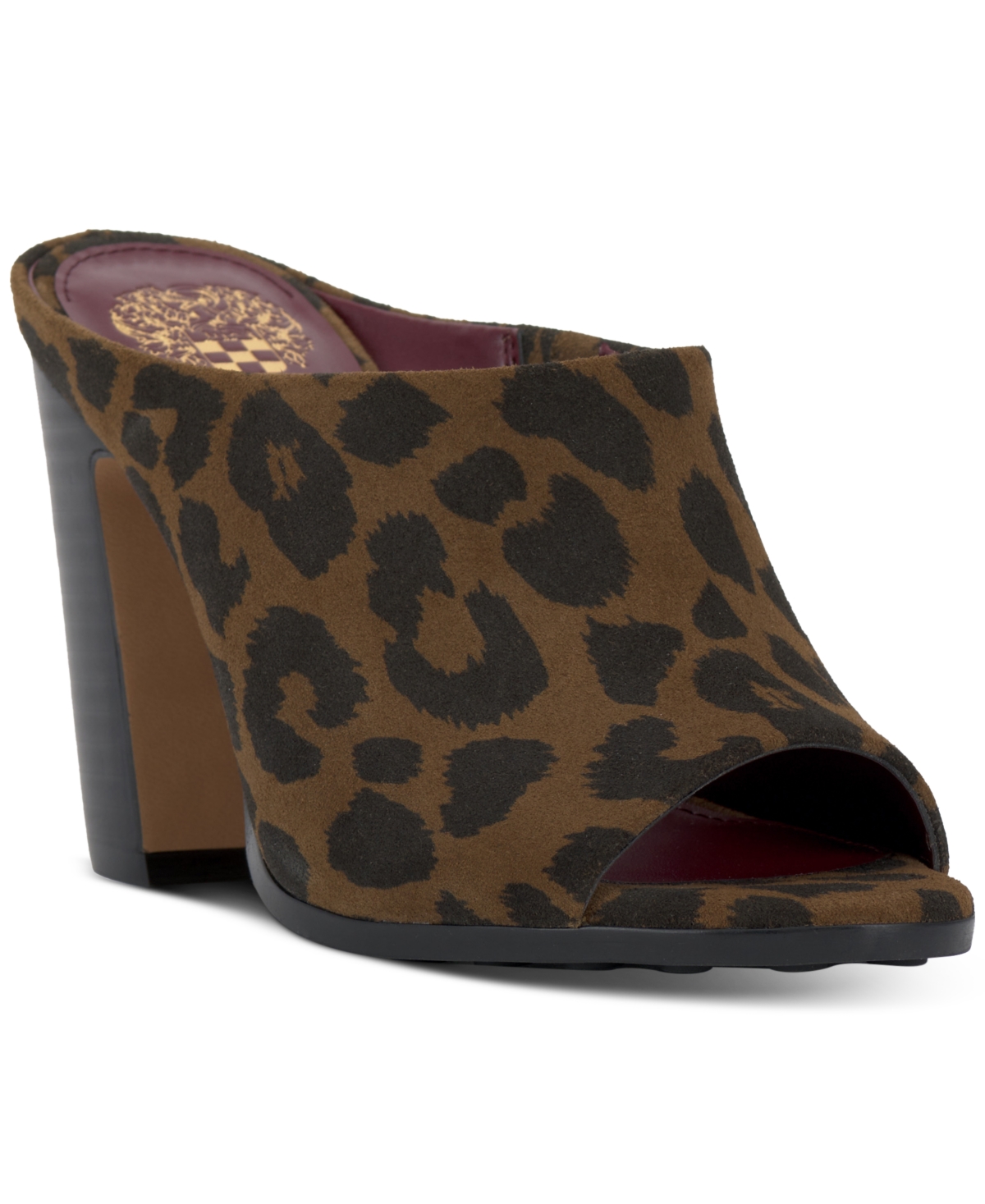Vince Camuto Women's Brianda Peep-toe Heeled Mules In Hickory Leopard