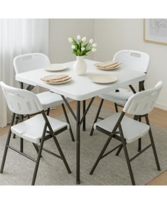 5-Piece Folding Table and Chair Set for Indoor/Outdoor Use