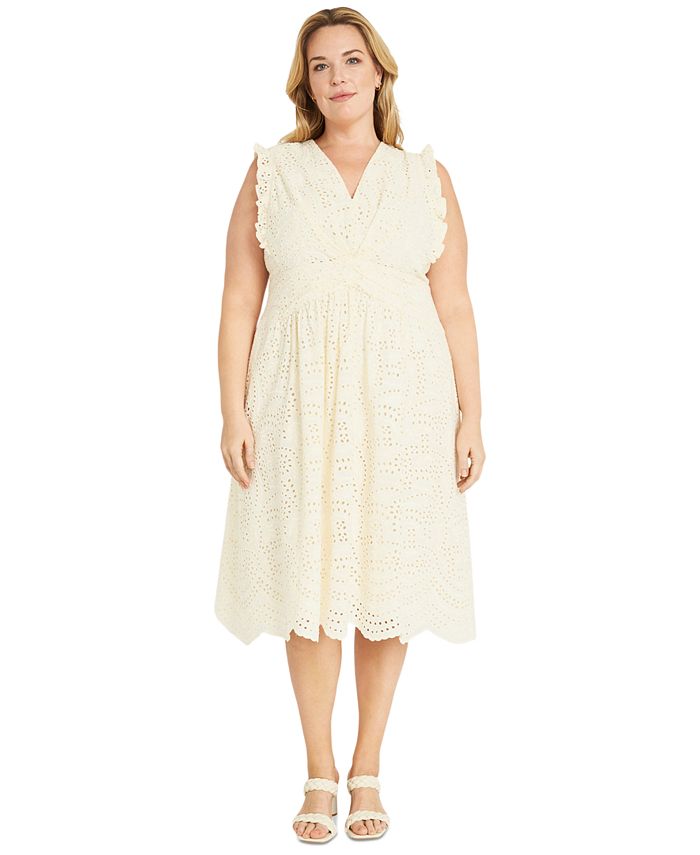 Plus Size Eyelet Dress Mini Dress Eloquii Fit And Flare Dress Eyelet Dress  Plus Size