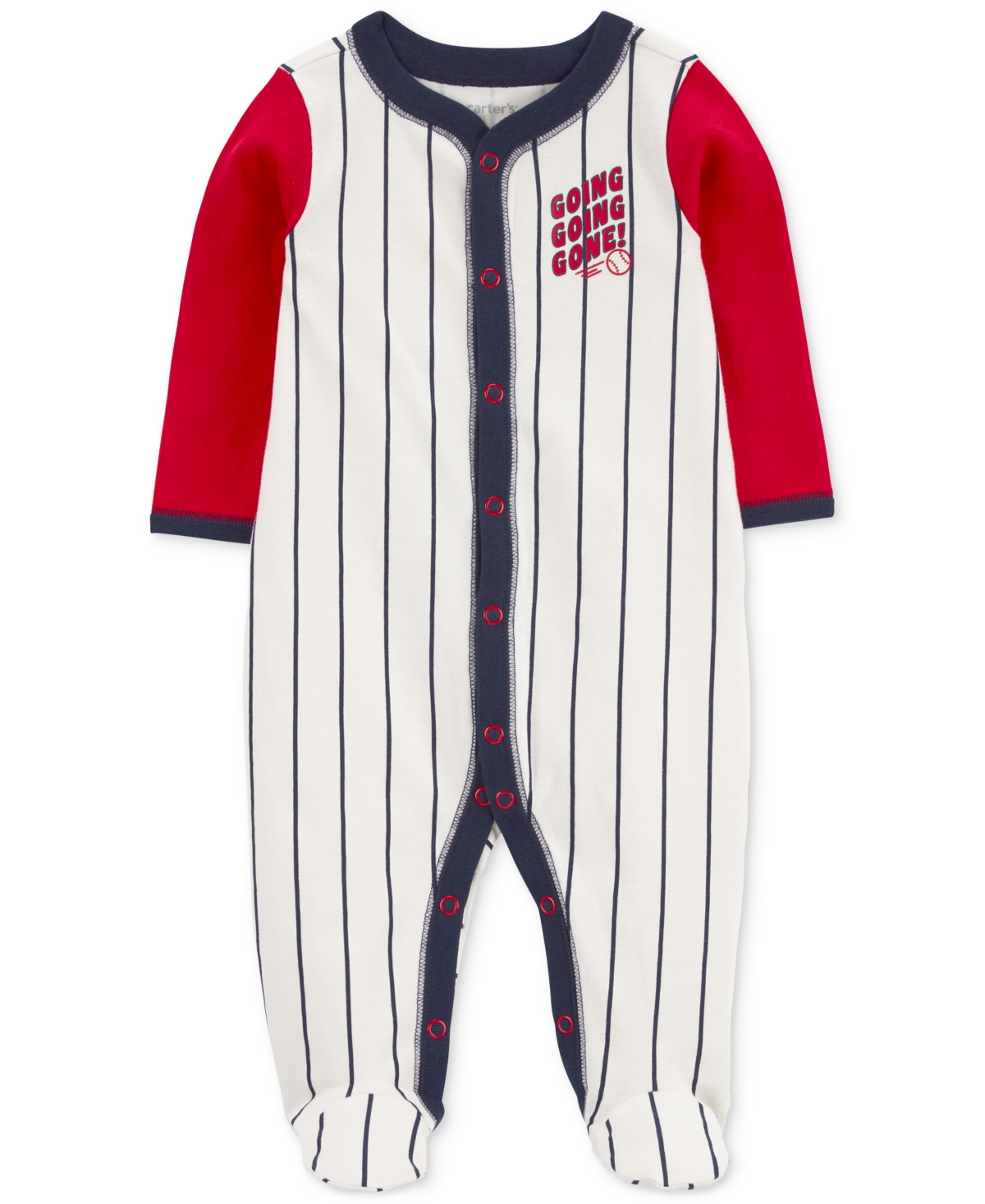 Carter's Baby Boys Baseball Snap-up Cotton Sleep & Play Footed Coverall In Multi