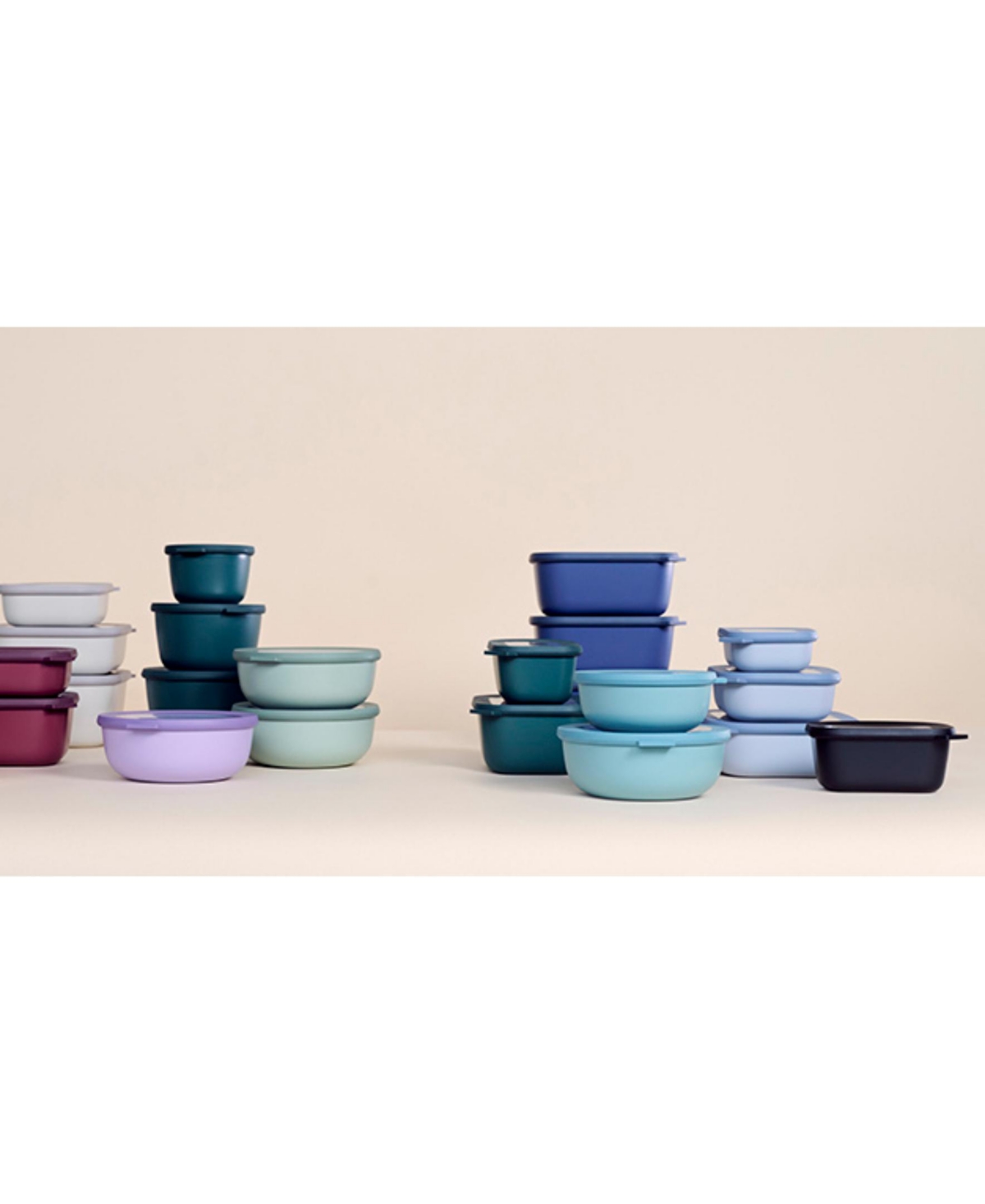 Mepal Cirqula 3pc. Rectangular Shallow Multi Bowl Set In Blue
