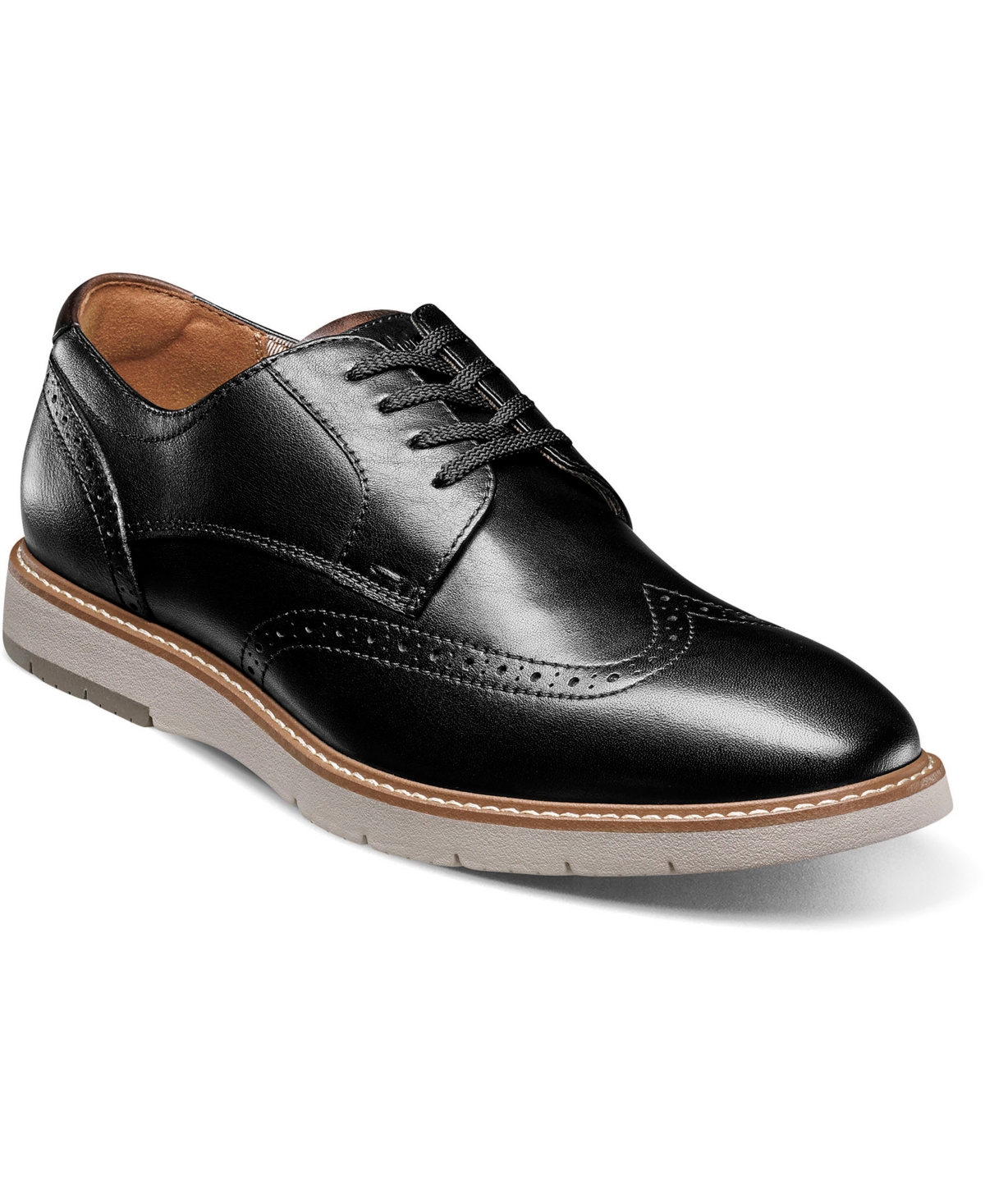 Men's Vibe Wingtip Oxford Dress Shoe - Cognac Multi