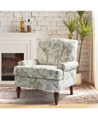Lucretia Modern Upholstered Accent Chair with Patterned Cushion