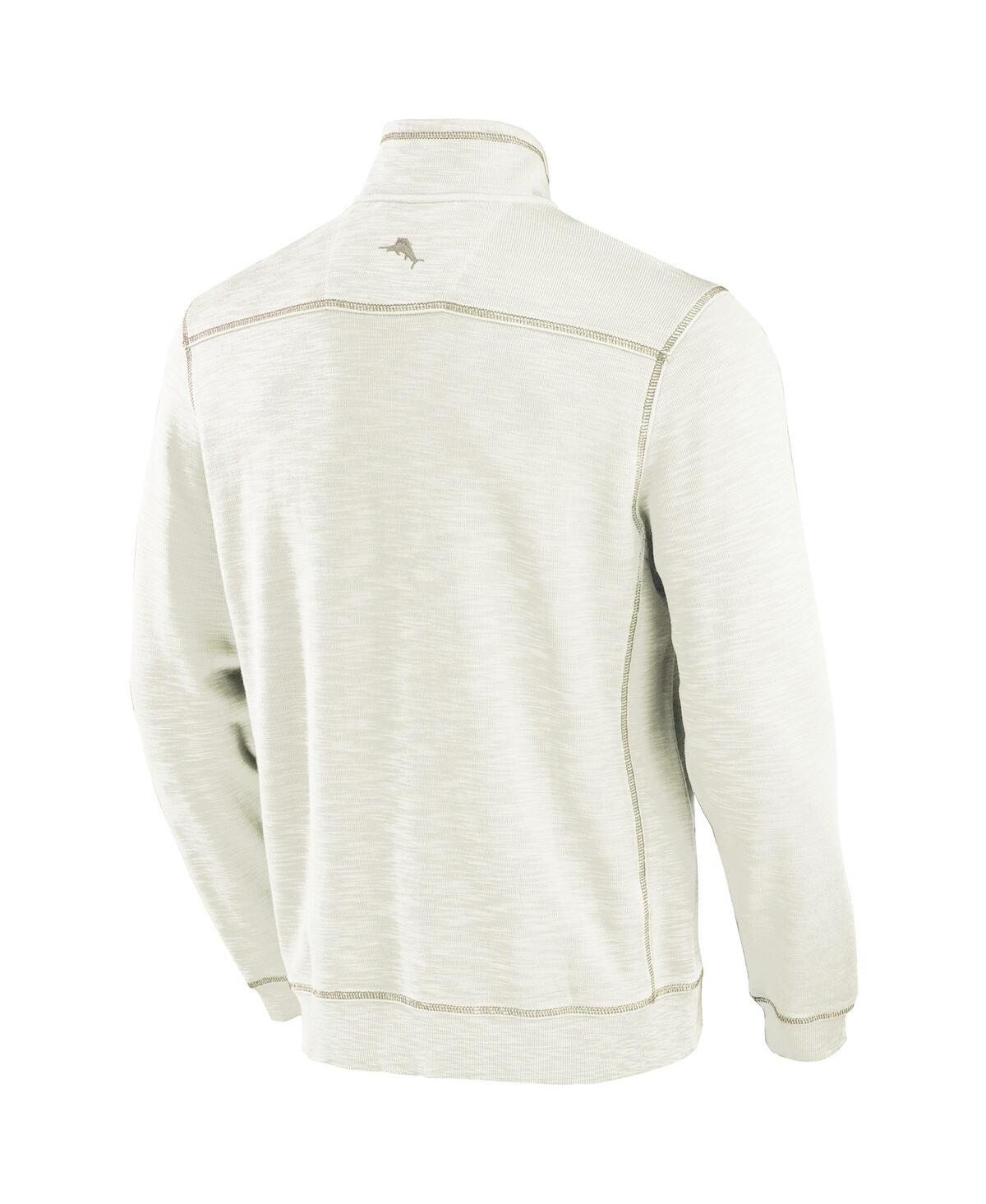 Tommy Bahama Men's Cream Texas Longhorns Tobago Bay Half-zip Tri-blend Top In Cream
