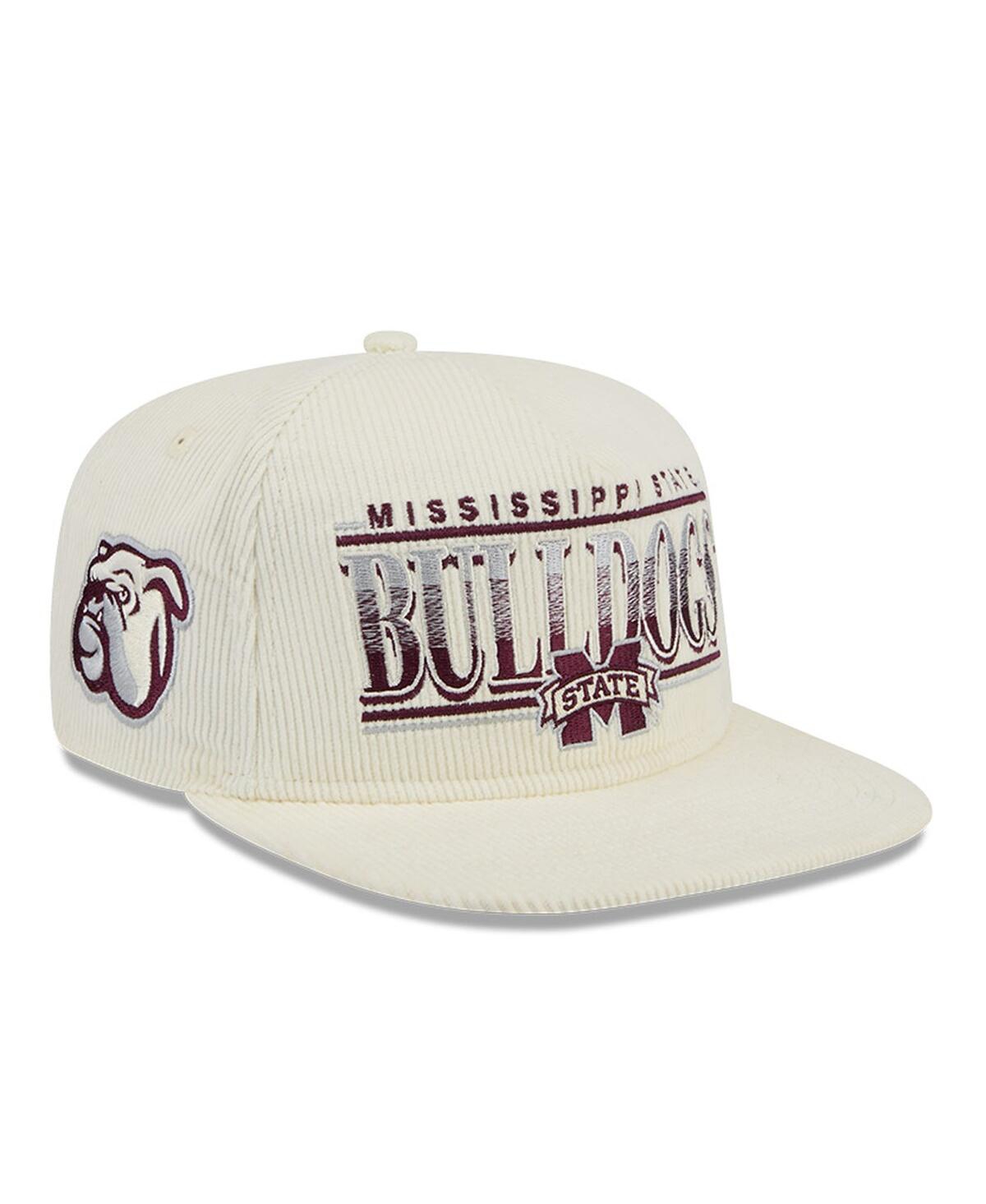 Shop New Era Men's White Mississippi State Bulldogs Throwback Golfer Corduroy Snapback Hat In Cream