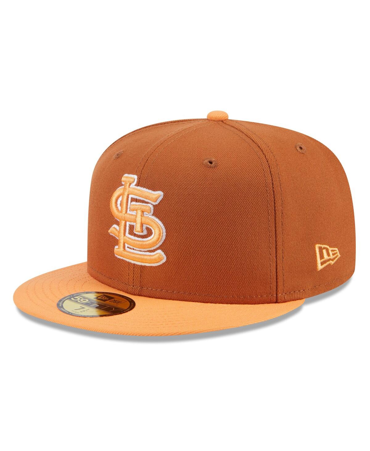 Shop New Era Men's Brown/orange St. Louis Cardinals Spring Color Basic Two-tone 59fifty Fitted Hat In Brown Oran