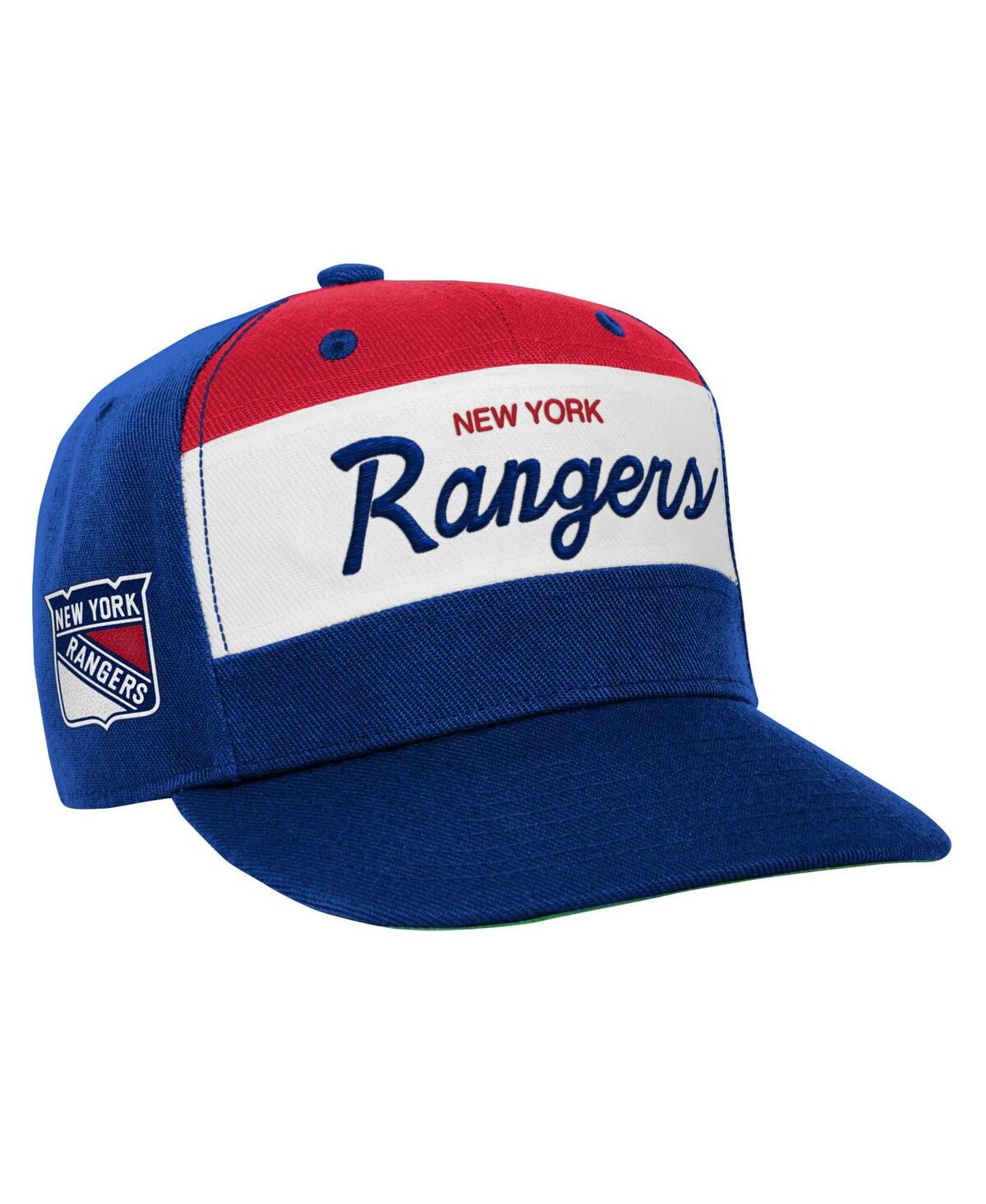 Mitchell & Ness Mitchell Ness Youth Blue New York Rangers Retro Script Color Block Adjustable Hat