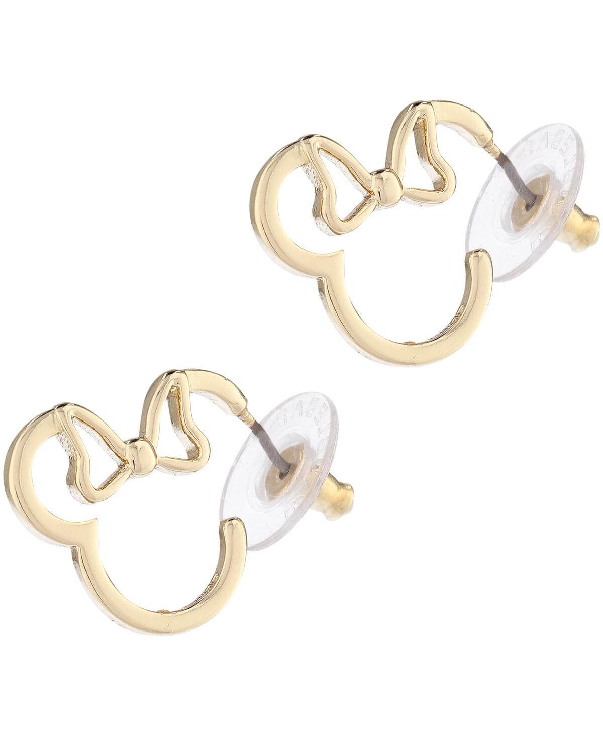 Women's Minnie Mouse Outline Earrings - Gold