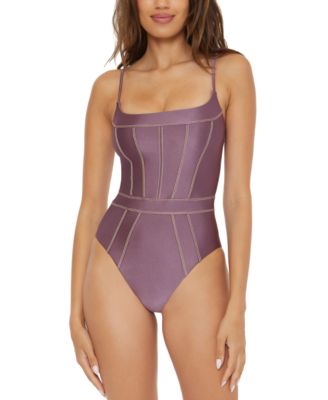 Becca - Women's Stretch-Satin Seamed One-Piece Swimsuit