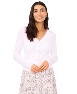 CeCe - Women's Faux-Pearl-Button Cardigan