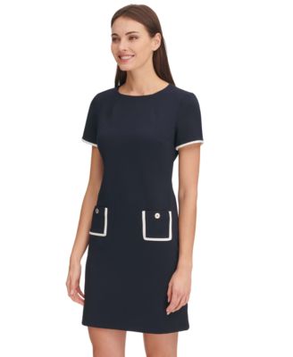 Women's Colorblocked Pocket Sheath Dress