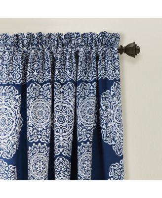 Stripe Medallion Light Filtering Window Curtain Panels