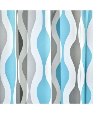 Mid Century Geo Light Filtering Window Curtain Panels